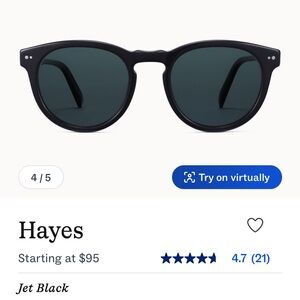 Warby Parker Hayes Jet Black Glasses